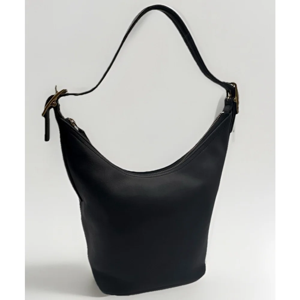 Vintage Coach Legacy 9823 Black Leather Shoulder Bag Minimalist 90s Made in USA